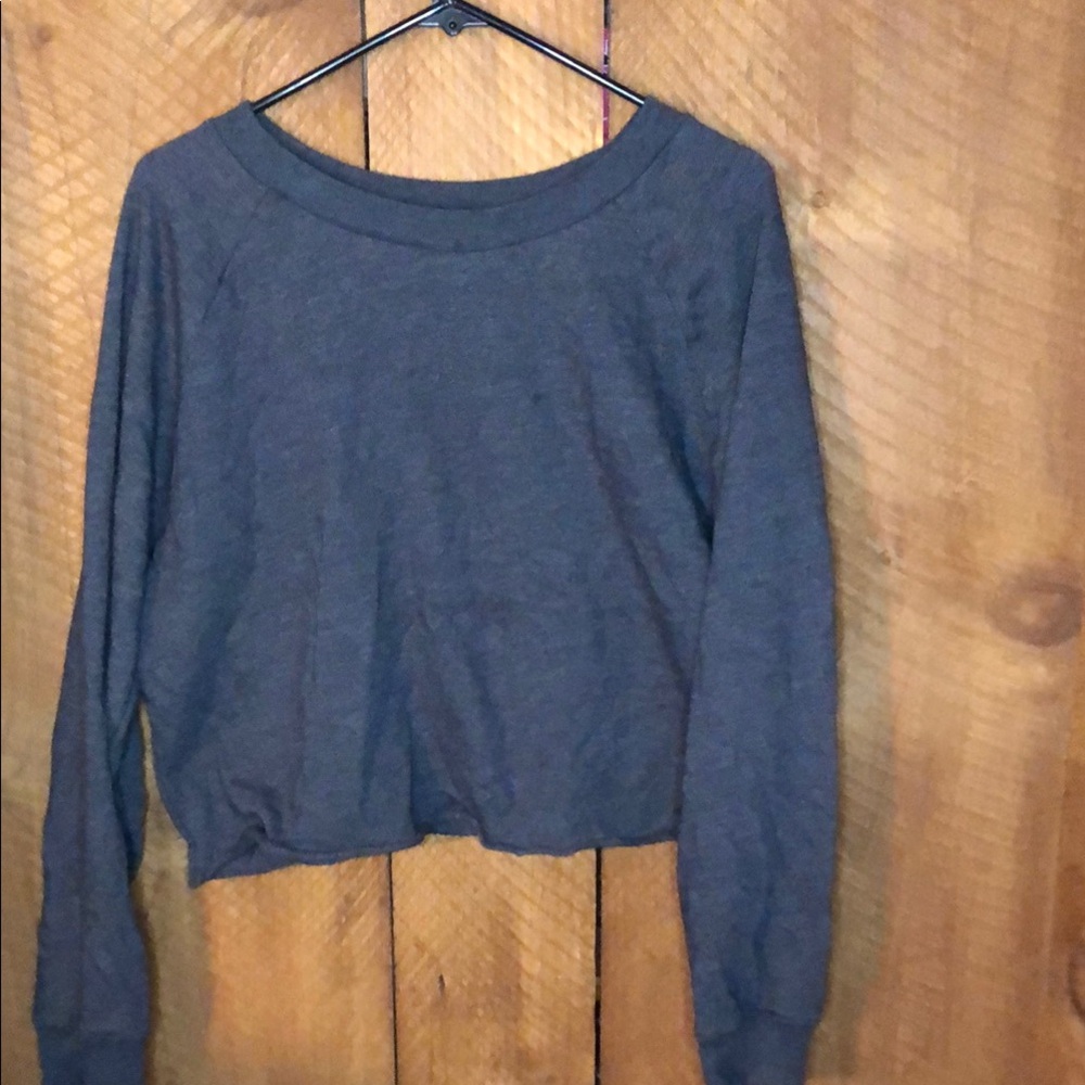 Gray Long Sleeve Top